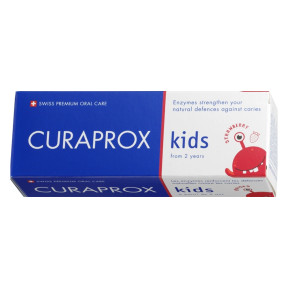 Зубна паста дитяча ферментна Curaprox CS Kids 2+ з ніжним смаком солодкої полуниці, 60 мл